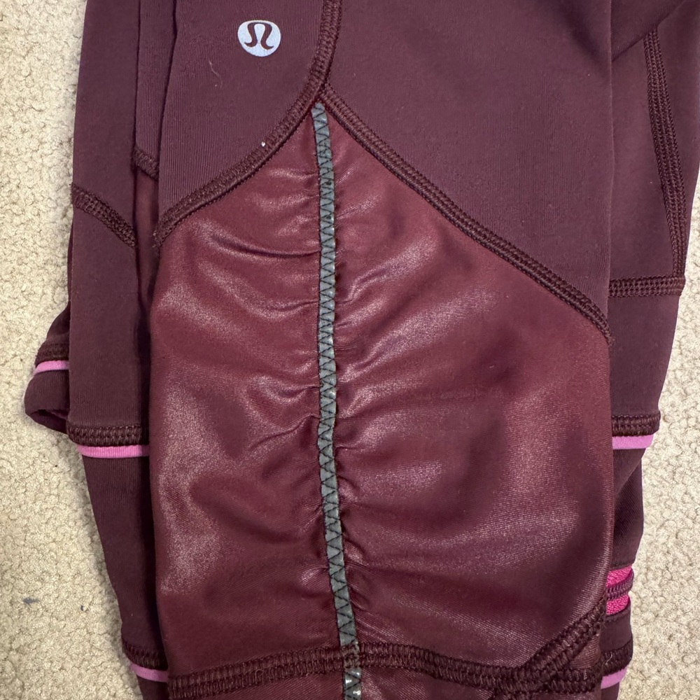 Lululemon Pace Queen‎ 7/8 Leggings Raspberry Pink Womens Size 6. - Picture 3 of 10